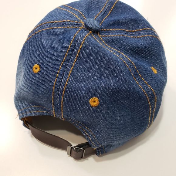 Magid Hats Adjustable Distressed Rhinestone Embellished Denim Baseball Hat / Cap - Picture 5 of 7